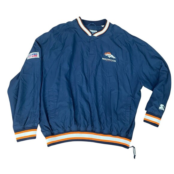 Damaged 90s NFL Pro Line Starter Jacket Men’s XL Denver Broncos Nylon Pullover - Picture 1 of 16